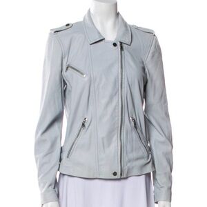 Rebecca Taylor Light Gray Leather Jacket